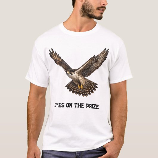 Falcon in Flight Realistic T-Shirt Design (white) (Voorkant)