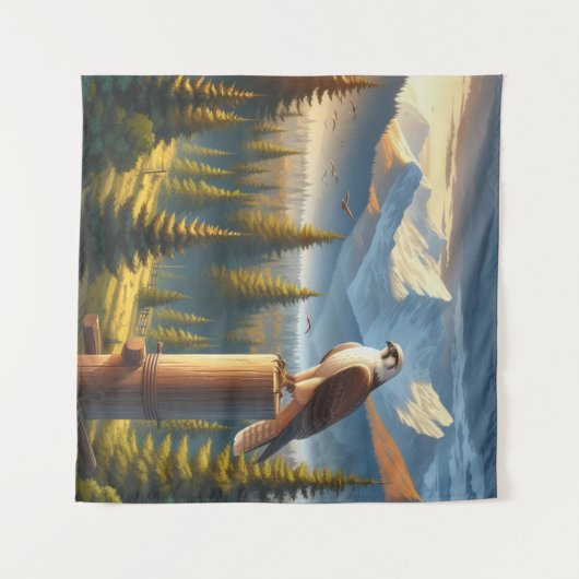 Falcon in Natuur Wandkleed (Voorkant (horizontaal))