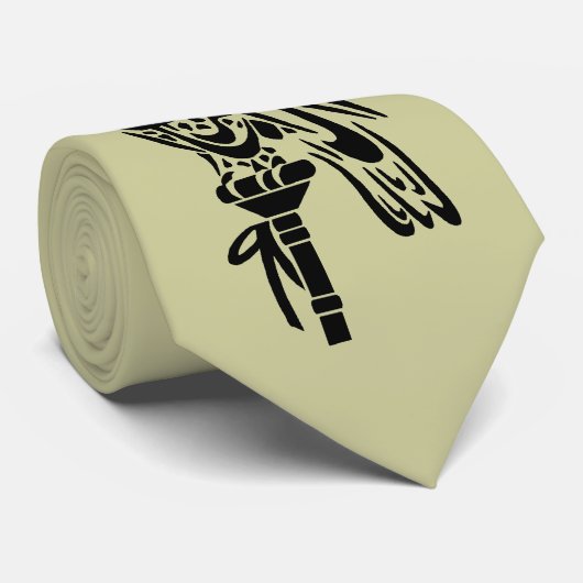 Falcon on Block Perch Stropdas (Opgerold)