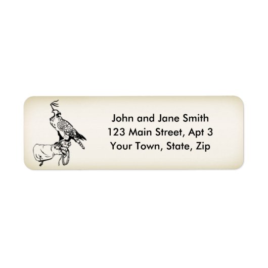 Falcon op etiket met Glove-adres 2 (Voorkant)