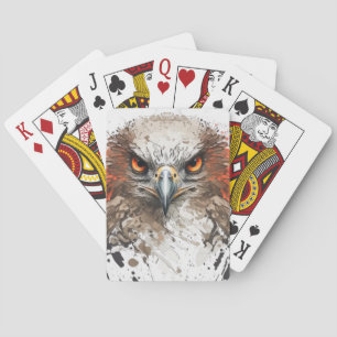 Falcon Portret Dierenschilderij Wildlife Outdoors Pokerkaarten