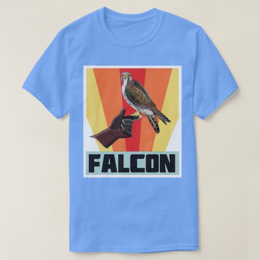 Falcon Retro  Falconry met Hawk en Eagle T-shirt (Design voorkant)