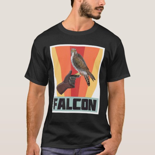 Falcon Retro valk met Hawk en Eagle T-shirt (Voorkant)