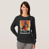 Falcon Retro  valk met Hawk en Eagle T-shirt (Voorkant volledig)
