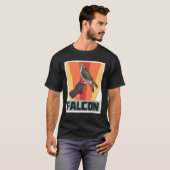 Falcon Retro  valk met Hawk en Eagle T-shirt (Voorkant volledig)