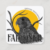 Falcon Sun of Moon Falconry Services Vierkante Visitekaartje (Voorkant)
