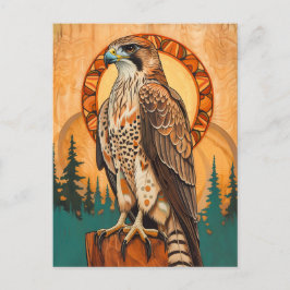 Falcon Totem – Visionary Art Deco Spirit Briefkaart