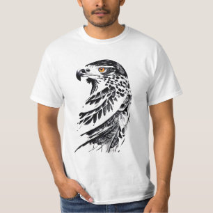 Falcon Wild Animal Natuur Illustratie Art Tattoo T-shirt