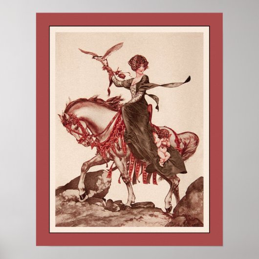 Falconer Captures Cupid - 1923 van Cheri Herouard Poster (Voorkant)