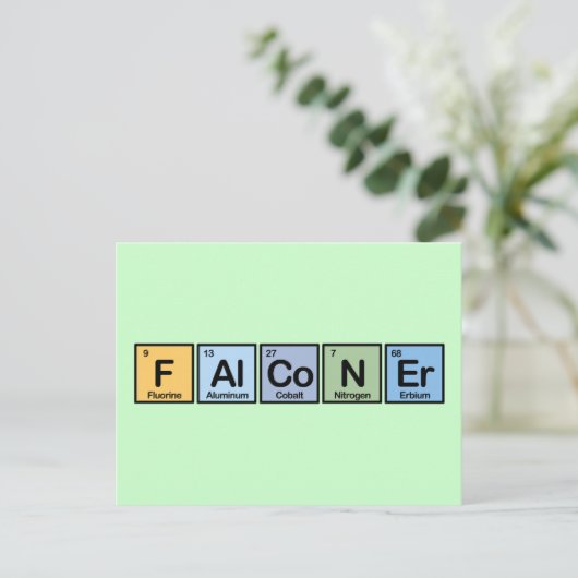 Falconer gemaakt van elementen briefkaart (Staand voorkant)