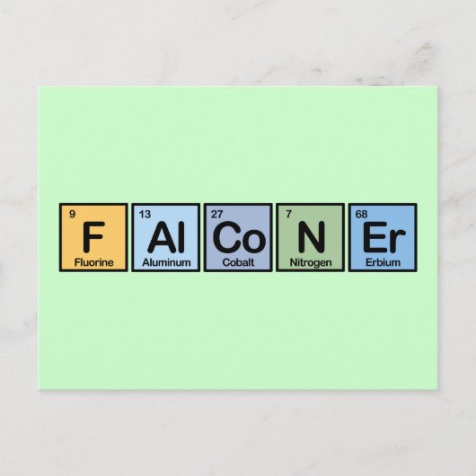 Falconer gemaakt van elementen briefkaart (Voorkant)