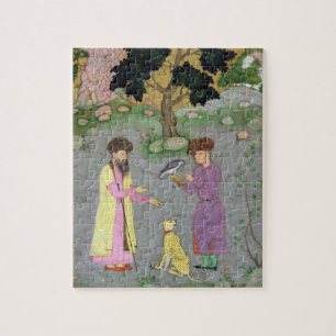 Falconer met metgezel- en petcheetah uit de legpuzzel