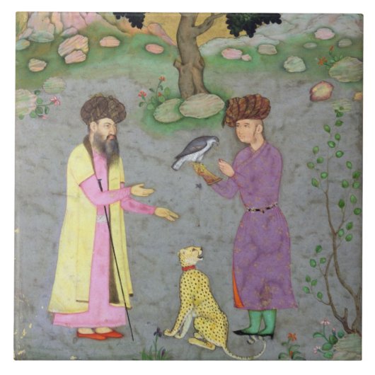 Falconer met metgezel- en petcheetah uit de tegeltje (Voorkant)