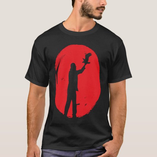 Falconer Red Sun Falcon Hunting T-shirt (Voorkant)