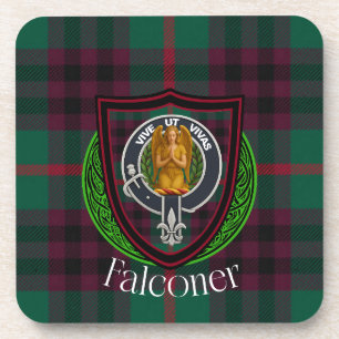 Falconer Schotse Clan Tartan & Crest Bier Onderzetter