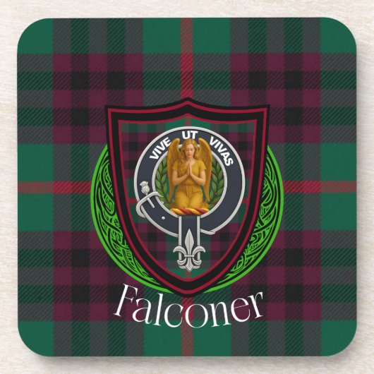 Falconer Scottish Clan Tartan & Crest Bier Onderzetter (Voorkant)
