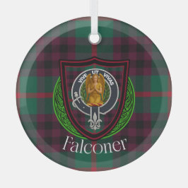Falconer Scottish Clan Tartan & Crest Glas Ornament