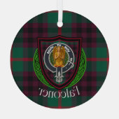 Falconer Scottish Clan Tartan & Crest Glas Ornament (Achterkant)