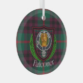 Falconer Scottish Clan Tartan & Crest Glas Ornament (Voorkant Rechts)