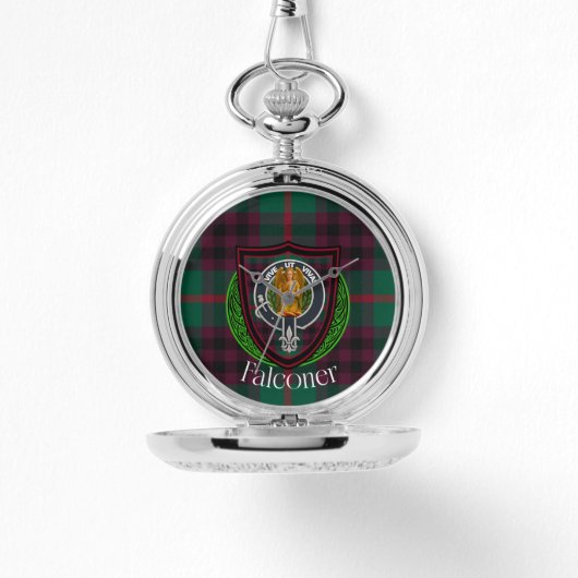 Falconer Scottish Clan Tartan & Crest Horloge (Voorkant)