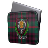 Falconer Scottish Clan Tartan & Crest Laptop Sleeve (Voorkant Links)