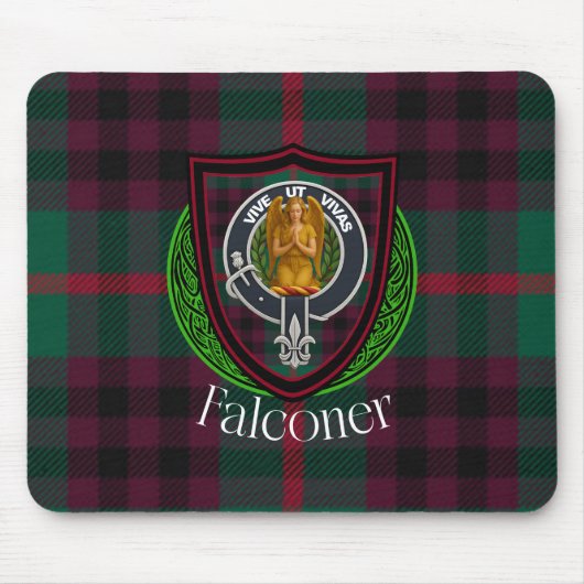 Falconer Scottish Clan Tartan & Crest Muismat (Voorkant)
