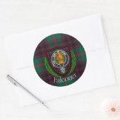 Falconer Scottish Clan Tartan & Crest Ronde Sticker (Envelop)
