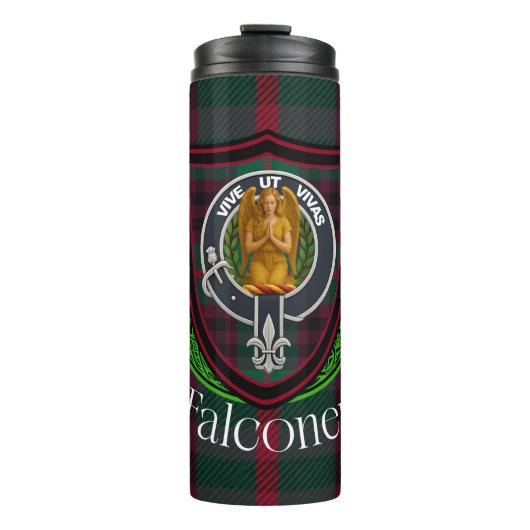 Falconer Scottish Clan Tartan & Crest Thermosbeker (Voorkant)