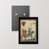 Falconry, 14th Century Codex Manesse Button (Voorkant / Achterkant)