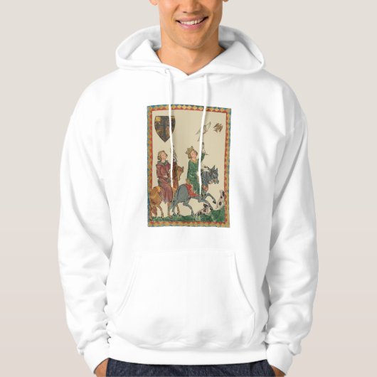 Falconry, 14th Century Codex Manesse Hoodie (Voorkant)
