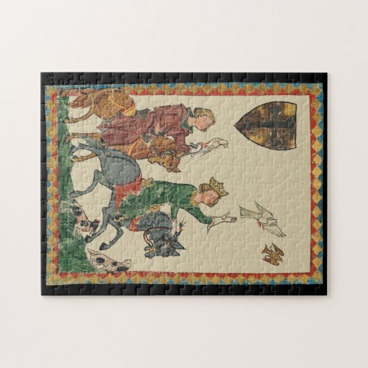 Falconry, 14th Century Codex Manesse Legpuzzel (Horizontaal)