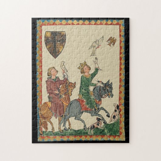 Falconry, 14th Century Codex Manesse Legpuzzel (Verticaal)