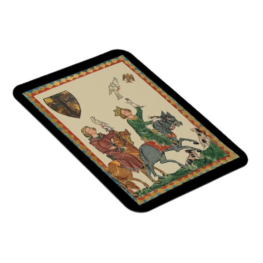 Falconry, 14th Century Codex Manesse Magneet (Rechterzijde)