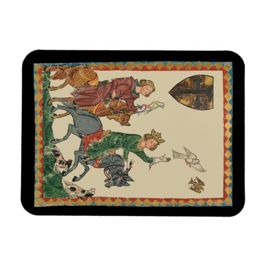 Falconry, 14th Century Codex Manesse Magneet (Horizontaal)