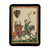 Falconry, 14th Century Codex Manesse Magneet (Verticaal)