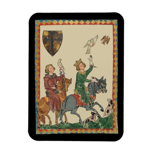 Falconry, 14th Century Codex Manesse Magneet (Verticaal)