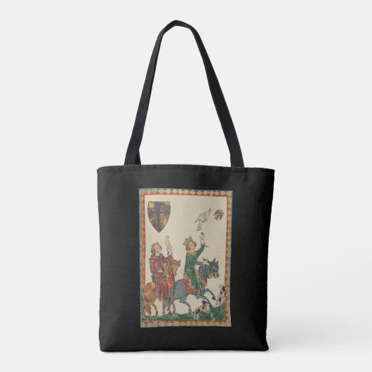 Falconry, 14th Century Codex Manesse Tote Bag (Achterkant)