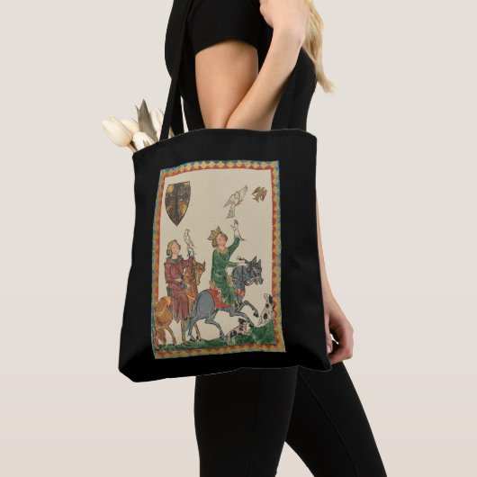Falconry, 14th Century Codex Manesse Tote Bag (Dichtbij)