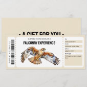 Falconry Experience Ticket Cadeaubon Kaart (Voorkant / Achterkant)