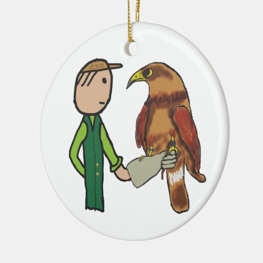 Falconry Keramisch Ornament (Links)