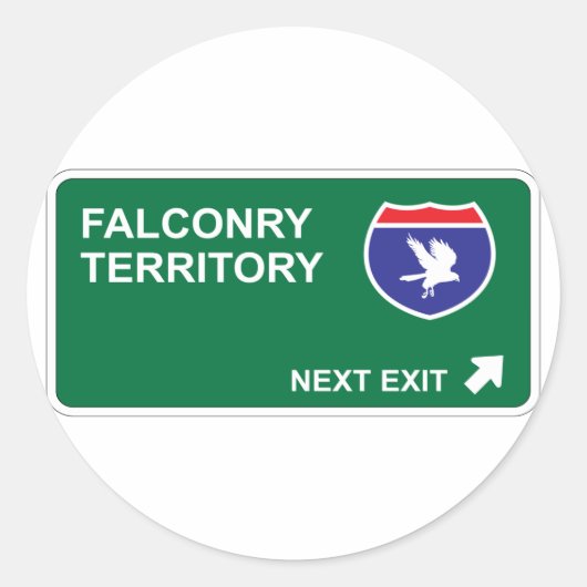 Falconry Next Exit Ronde Sticker (Voorkant)