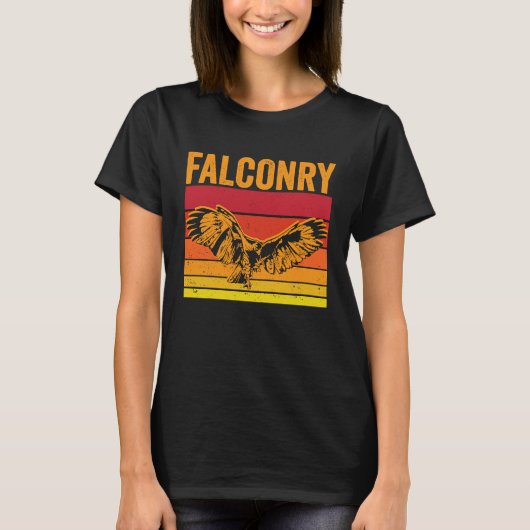 Falconry Retro Sunset Falcon T-shirt (Voorkant)