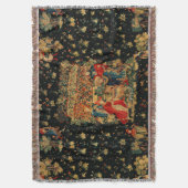 FALCONS BATH Red Blue Antiek medieval Deken (Voorkant Verticaal)