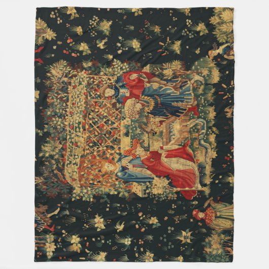 FALCONS BATH Red Blue Antiek medieval Fleece Deken (Voorkant)