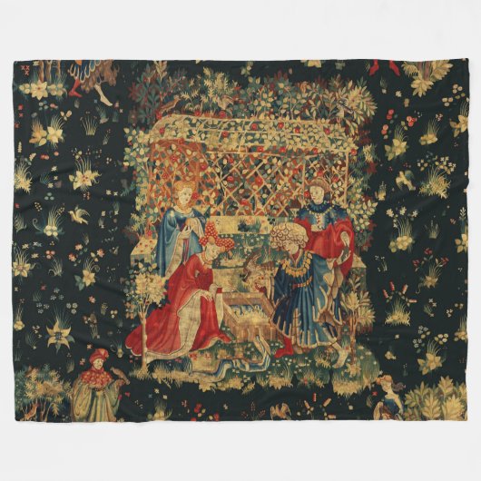 FALCONS BATH Red Blue Antiek medieval Fleece Deken (Voorkant (Horizontaal))