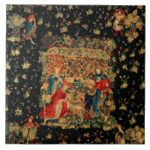 FALCONS BATH Red Blue Antiek medieval Tegeltje (Voorkant)