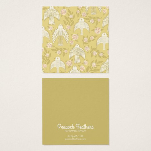 Falcons en Rozen die Ketting juwelen vertonen Vierkante Visitekaartjes (Voorkant /achterkant)