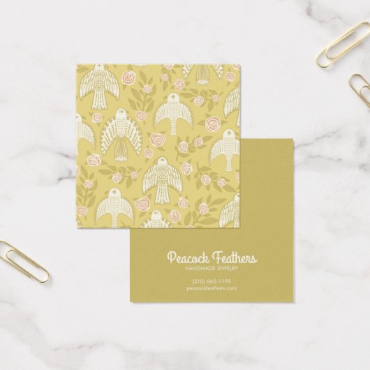 Falcons en Rozen die Ketting juwelen vertonen Vierkante Visitekaartjes (Kantoor)