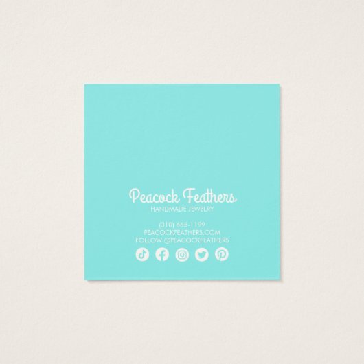 Falcons en Rozen die Ketting juwelen vertonen Vierkante Visitekaartjes (Achterkant)