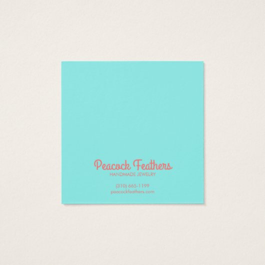 Falcons en Rozen die Ketting juwelen vertonen Vierkante Visitekaartjes (Achterkant)